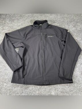 Eddie Bauer Jacket Mens‎ XL Black First Ascent Guide Pro Hike Soft Shell Light